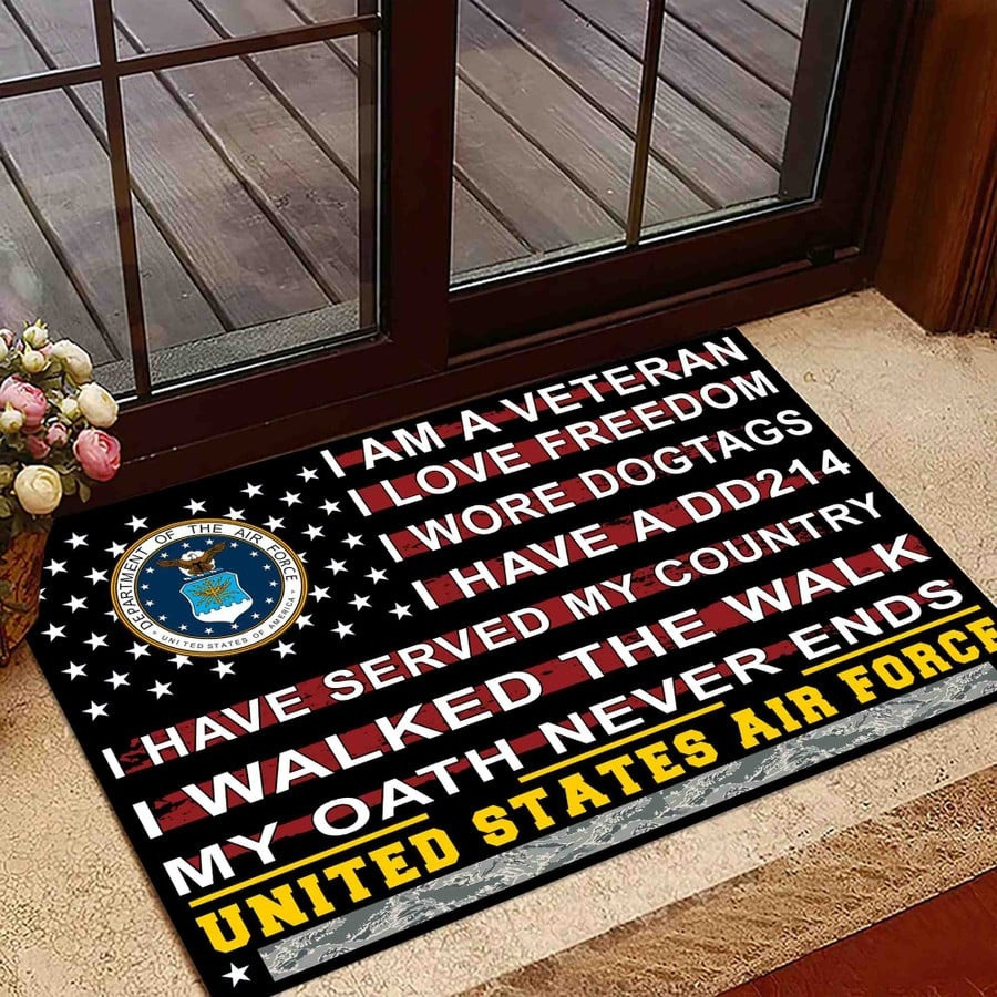 US Air Force Veteran Doormat Welcome Mat USAF Merch Best Veteran Day Gifts