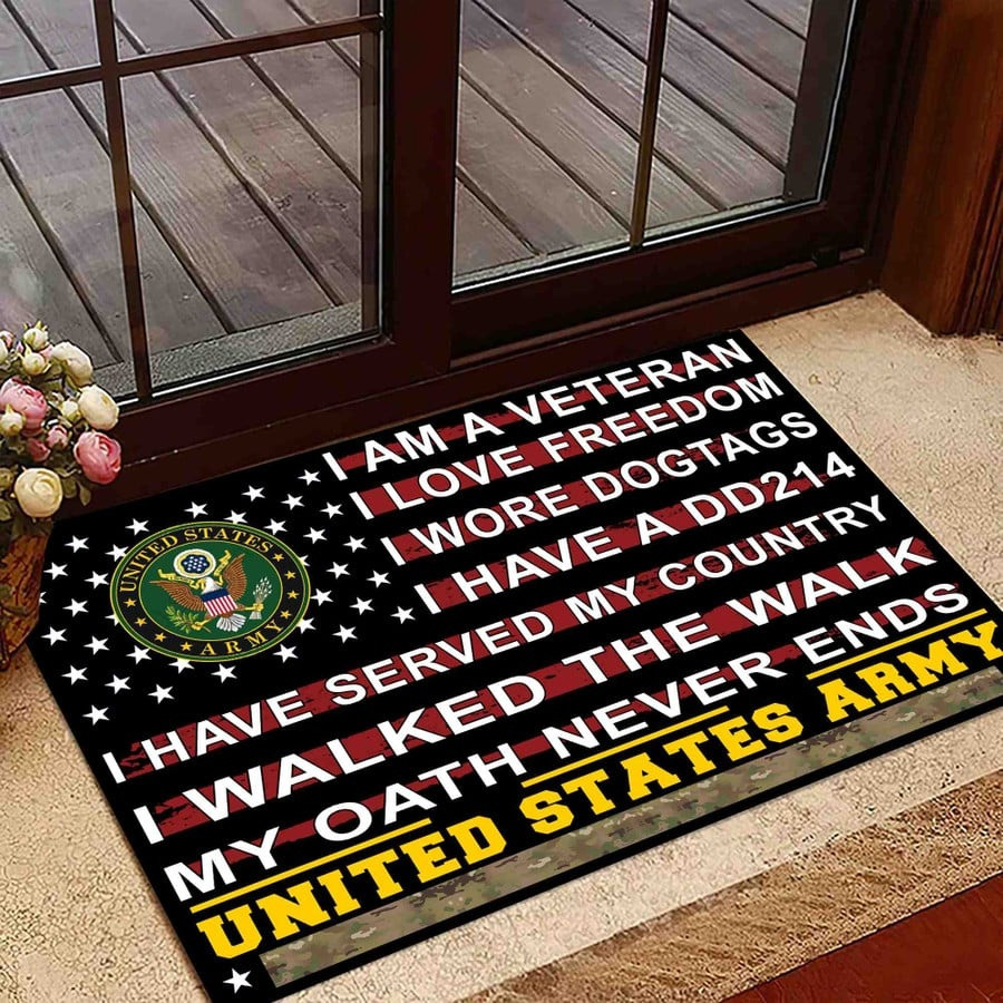 US Army Veteran Doormat Proud To Be A US Veteran Welcome Mat Best Veteran Day Gifts