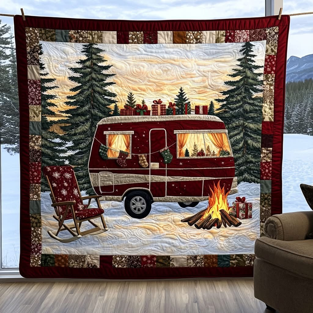 Van Life Christmas Quilt Blanket Best Christmas Gifts For Camping Lovers Campervan Owners