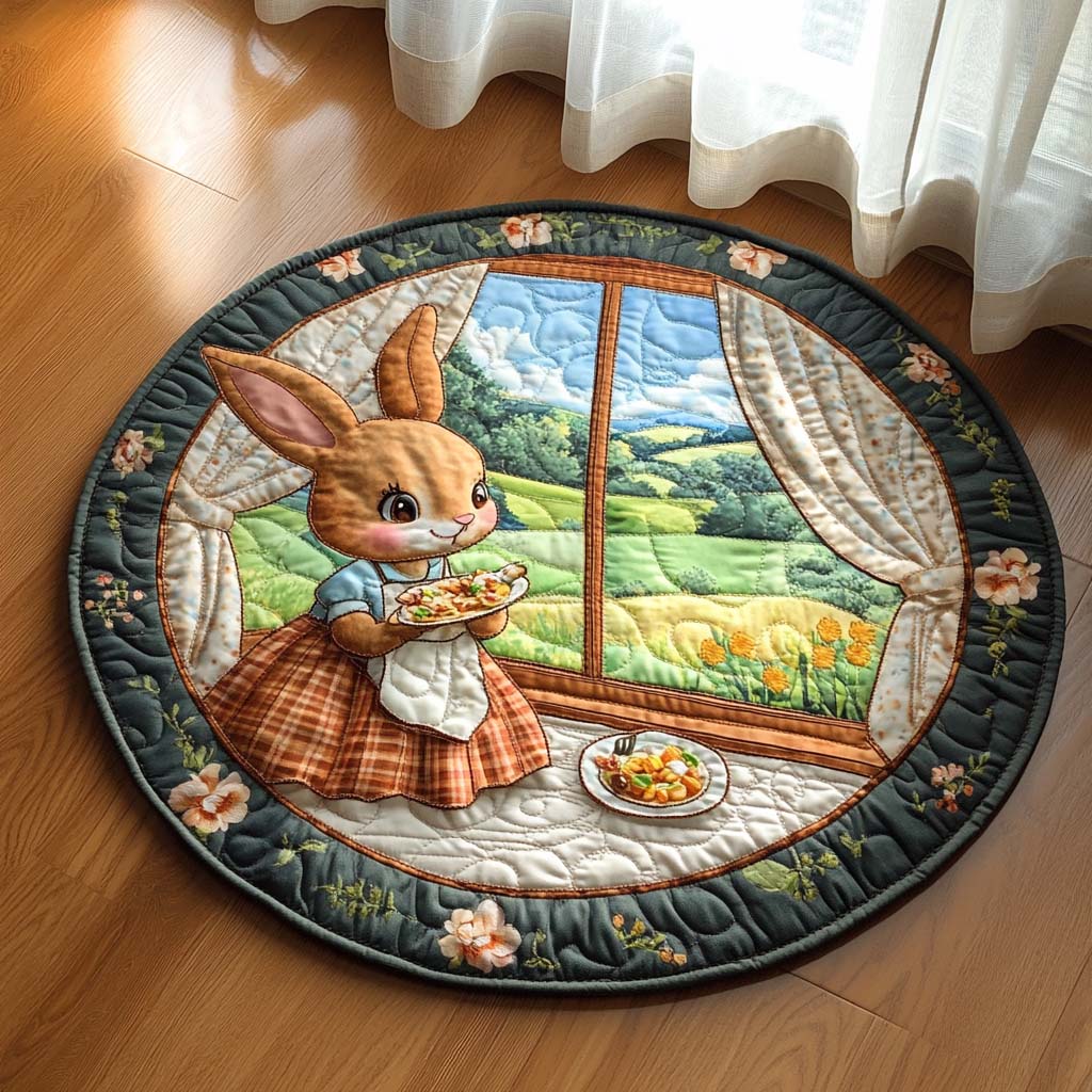 Velvet Ears Quilted Round Mat Entryway Ideas Rabbit Gift Ideas