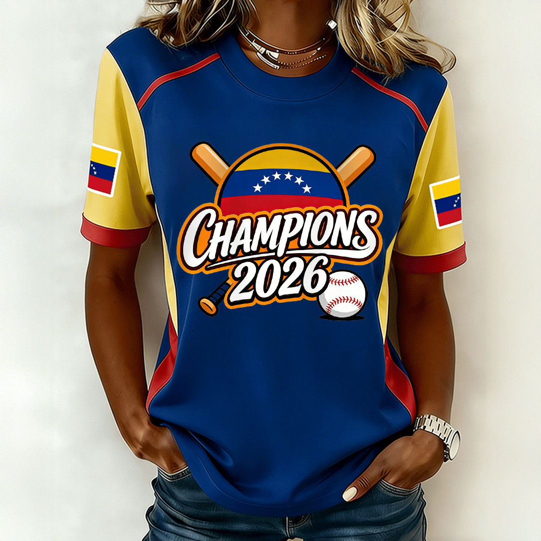 Venezuela 2026 WBC Champs T-Shirt Baseball Fan Merch Game Day Gift For Wife