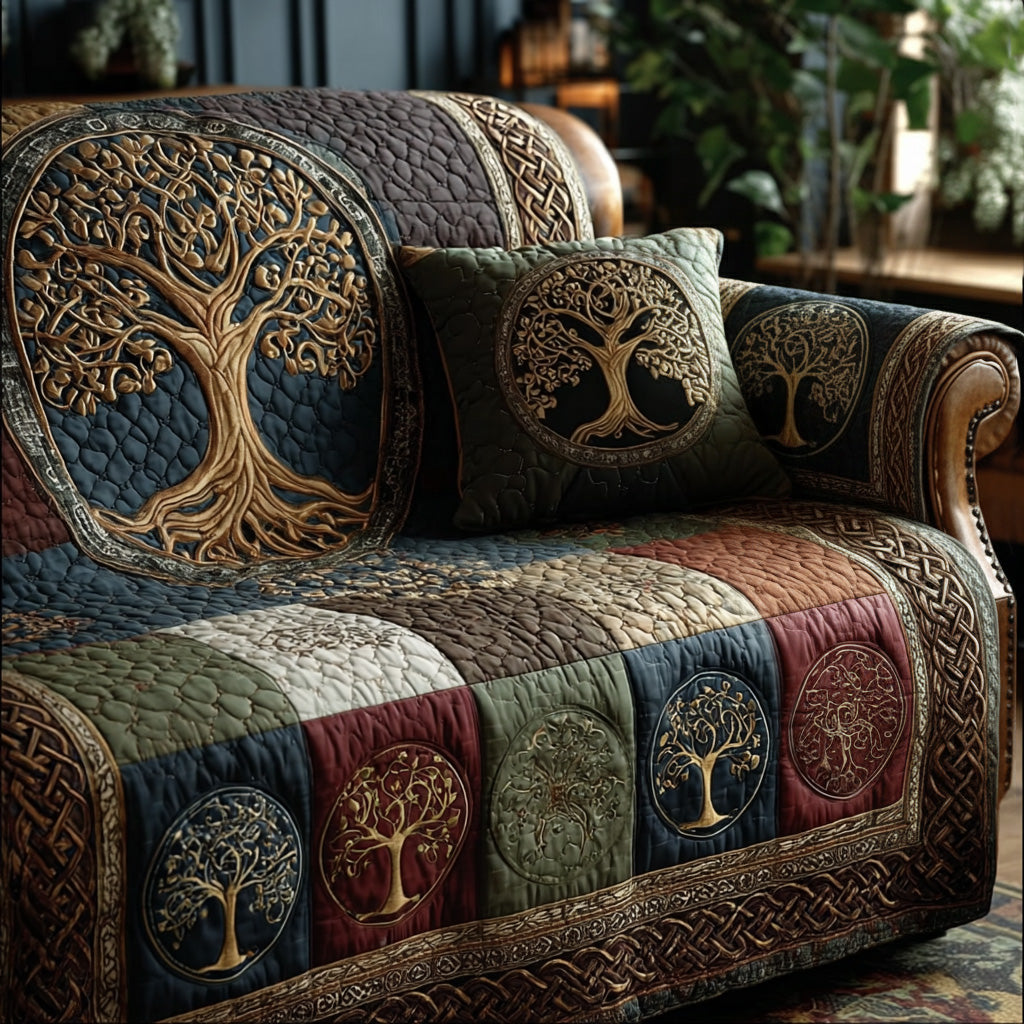 Verdant Legacy Quilted Sofa Cover Best Couch Slipcovers Tree Of Life Themed Gifts