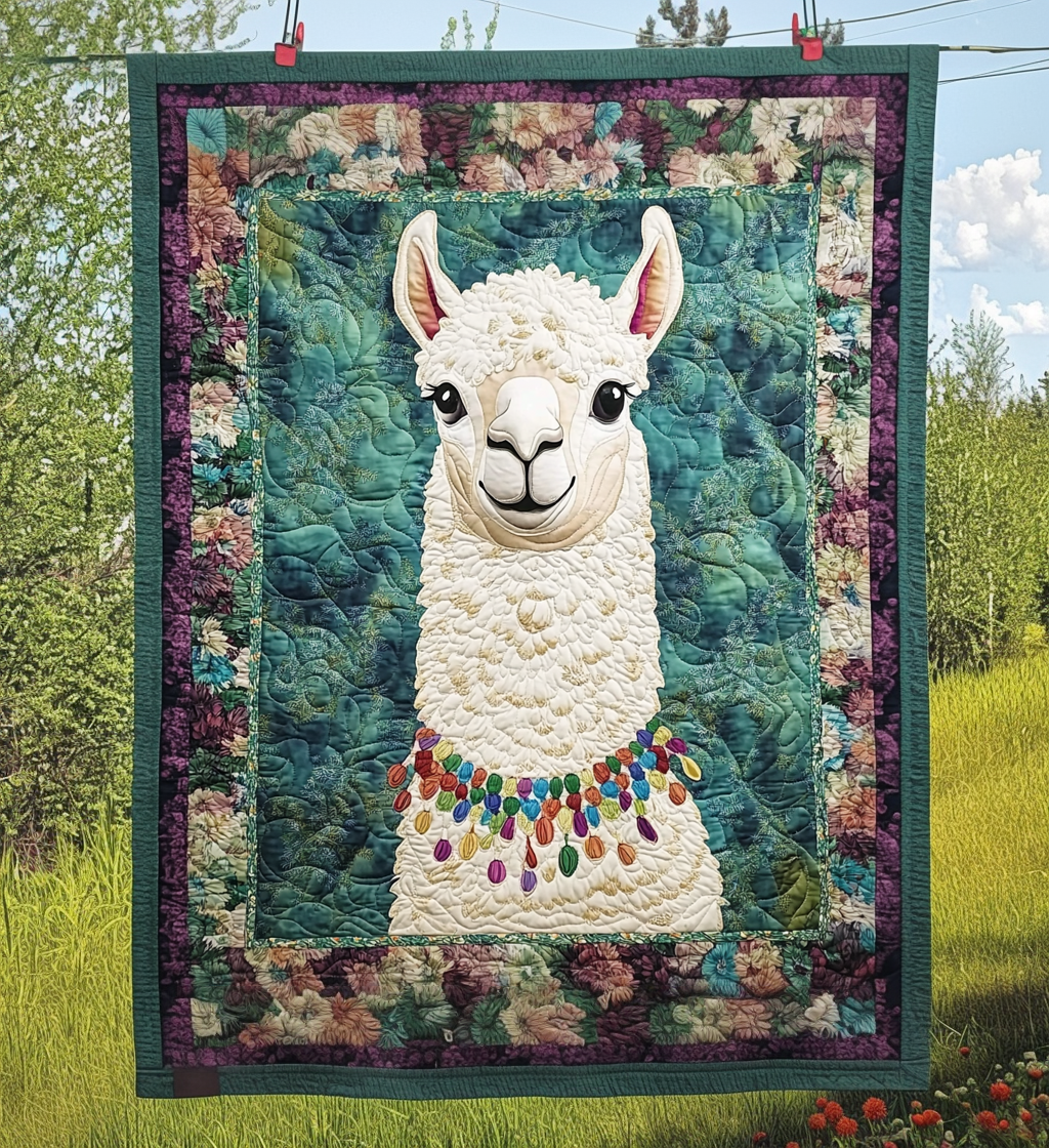 Vibrant Llama Quilted Blanket Unique Bed Sheet Set Father's Day Special Gifts For Dad