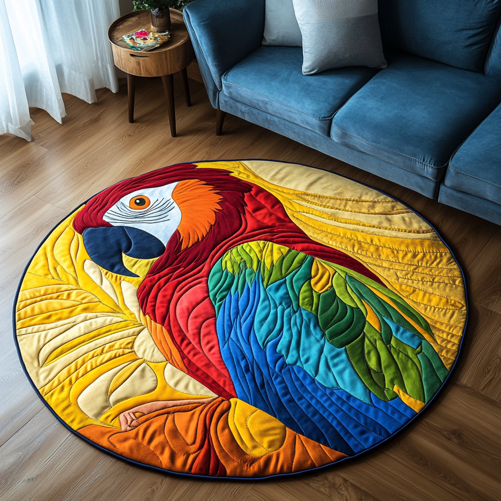 Vibrant Squawk Quilted Round Mat Front Door Entryway Ideas Christmas Present For A Farmer