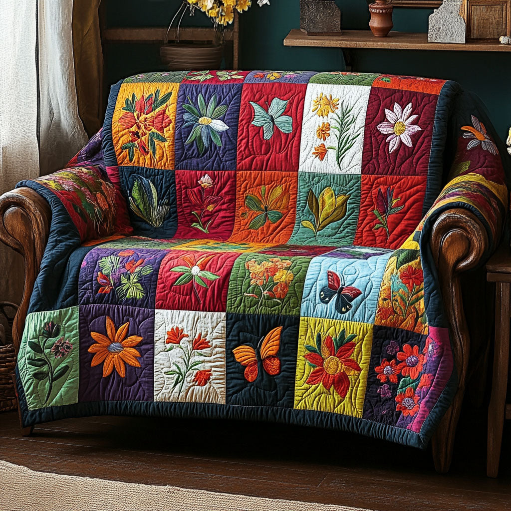 Vintage Bloom Quilted Sofa Cover Couch Slipcovers Birthday Presents For Mom Ideas