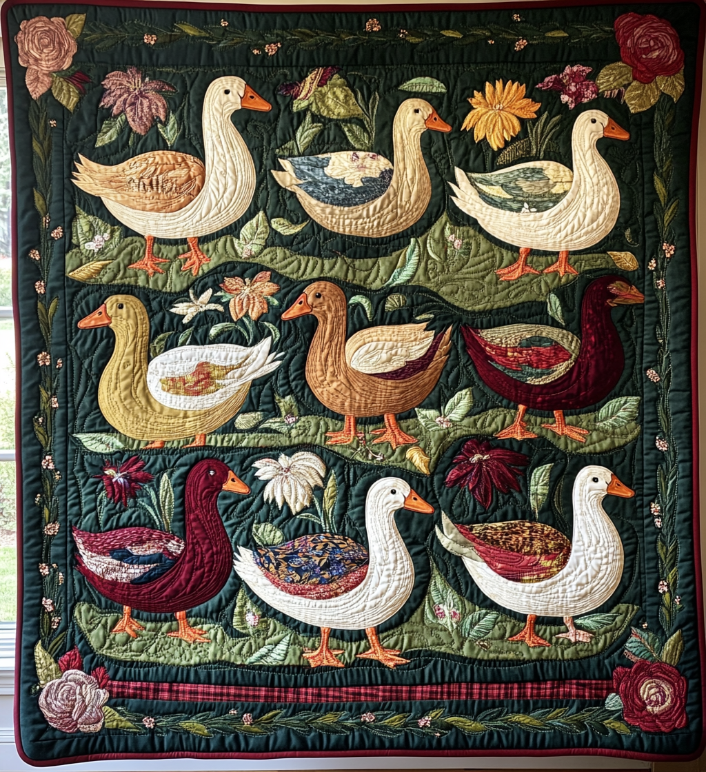 Vintage Duck Quilted Blanket Bed Decorations Great Gifts For Mom
