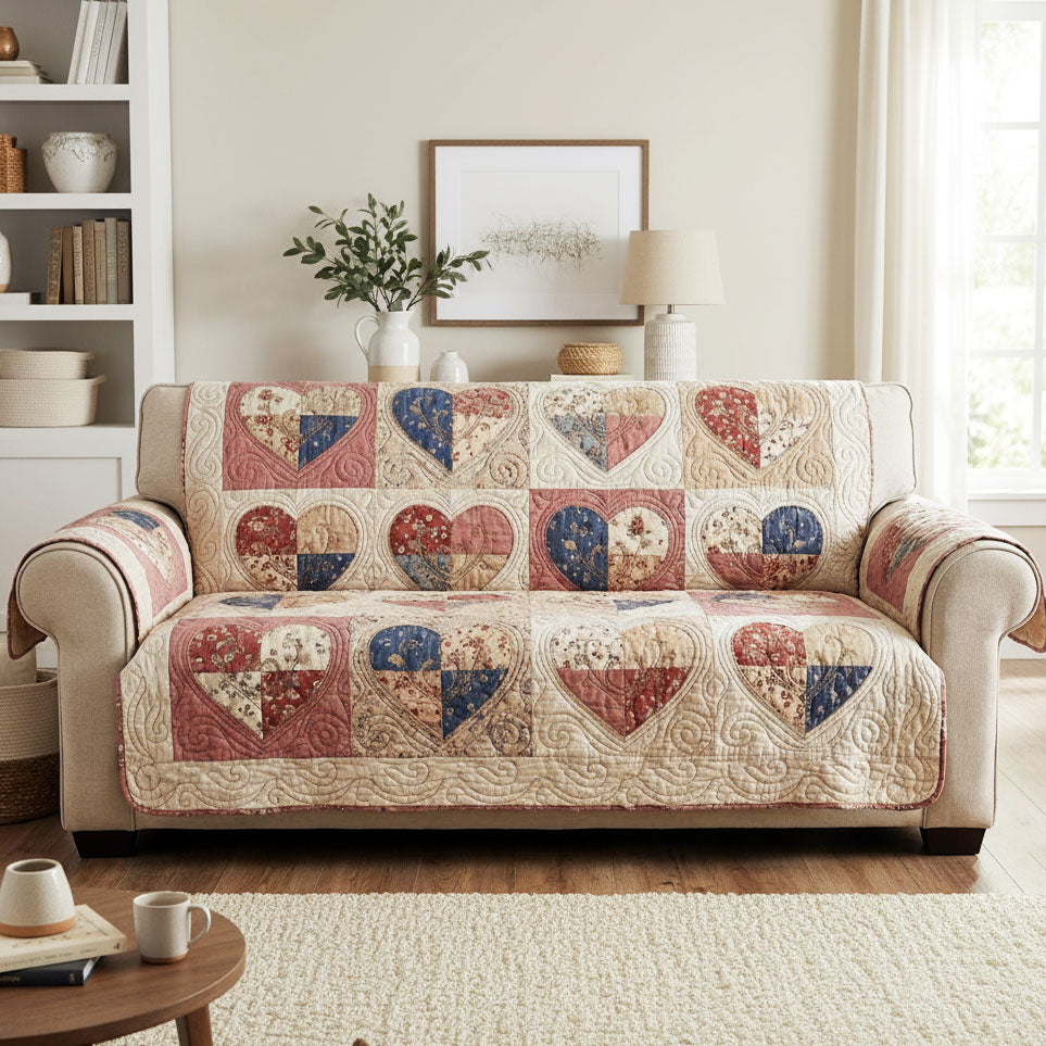 Vintage Heartloom Quilted Sofa Cover Sofa Couch Cover Great Mother's Day Gifts For Mom