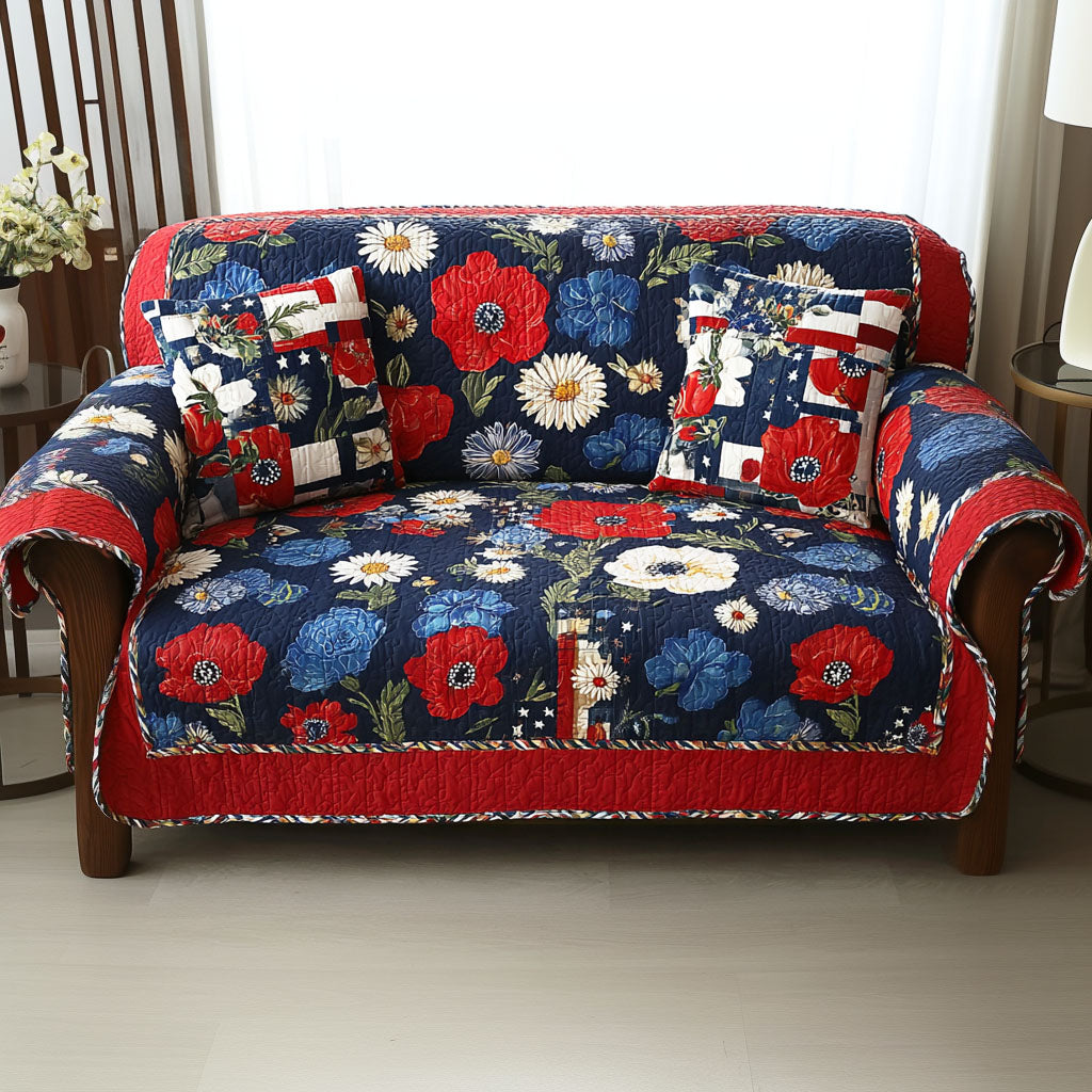 Vintage Union Quilted Sofa Cover Cute Sofa Slipcovers 4Th July Gift Ideas