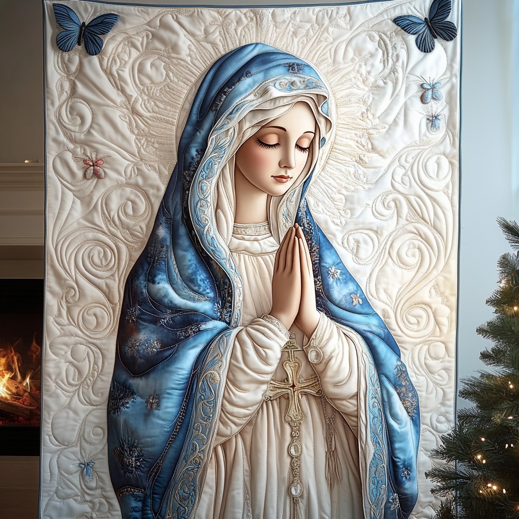 Virgin Mary Quilted Blanket Xmas Room Decorations Christmas Ideas Present For Men