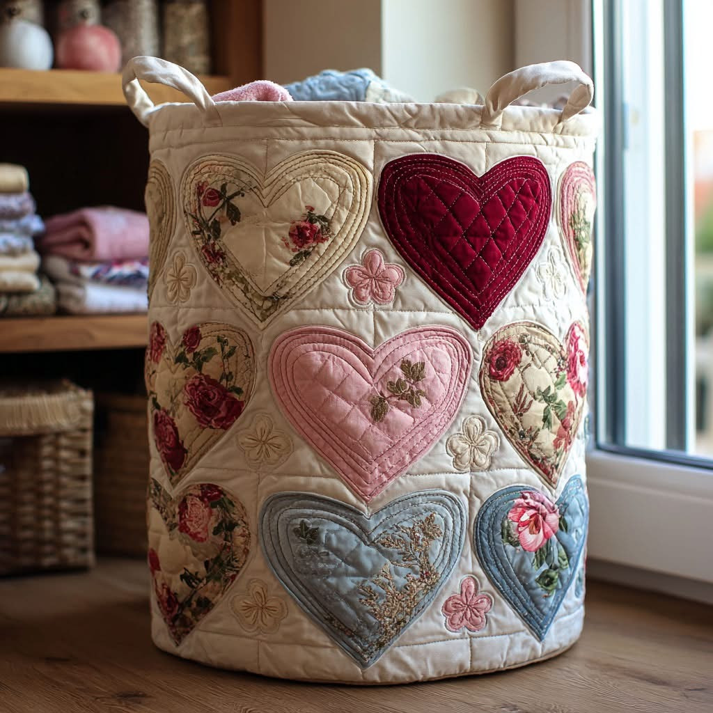 Warm Pieces Quilted Laundry Basket Cute Storage Basket Lovely Gifts For Her