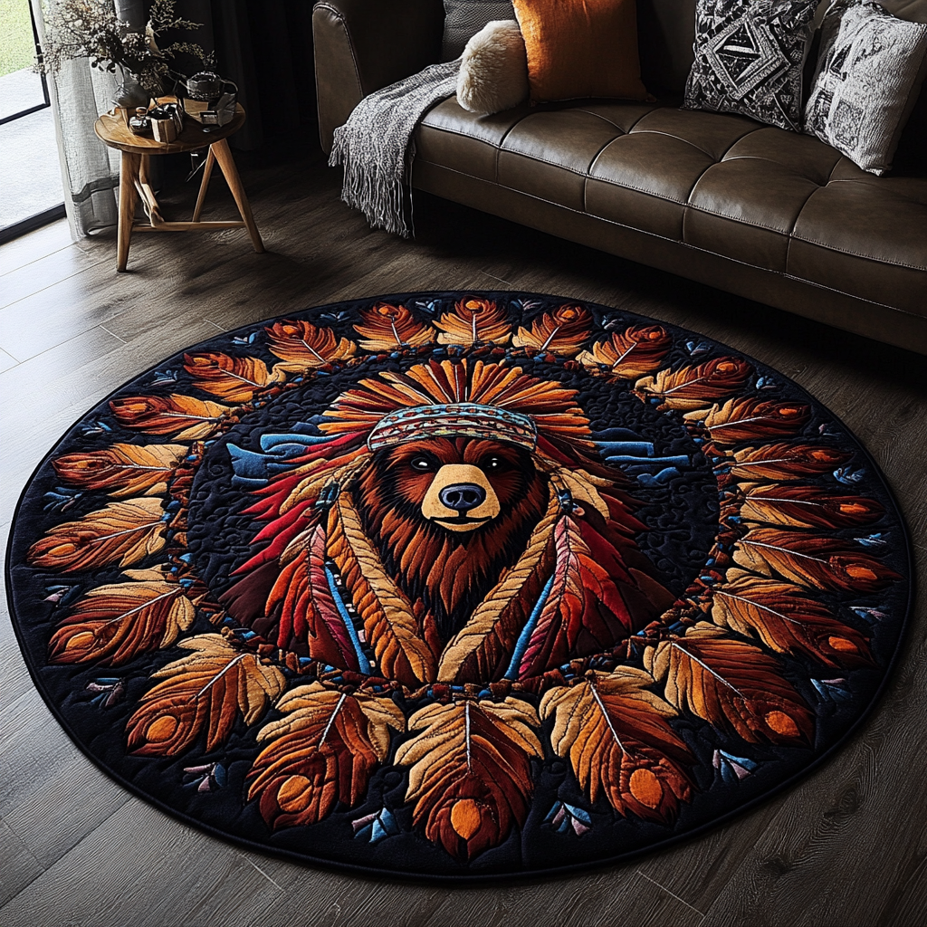 Warrior Path Quilted Round Mat Entry Way Ideas Bear Gifts For Him