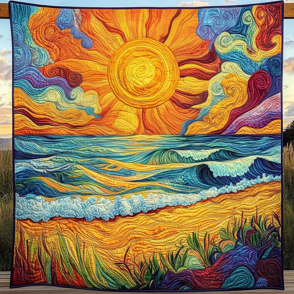 Waves Of Light Quilted Blanket Bed Decor Best Gifts For Mom