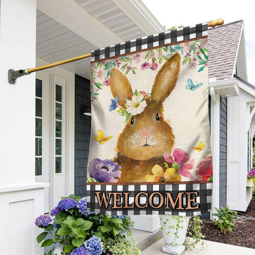 Welcome Happy Easter Day Bunny Flag Nature Spring Decor Flag Best Gift For Him