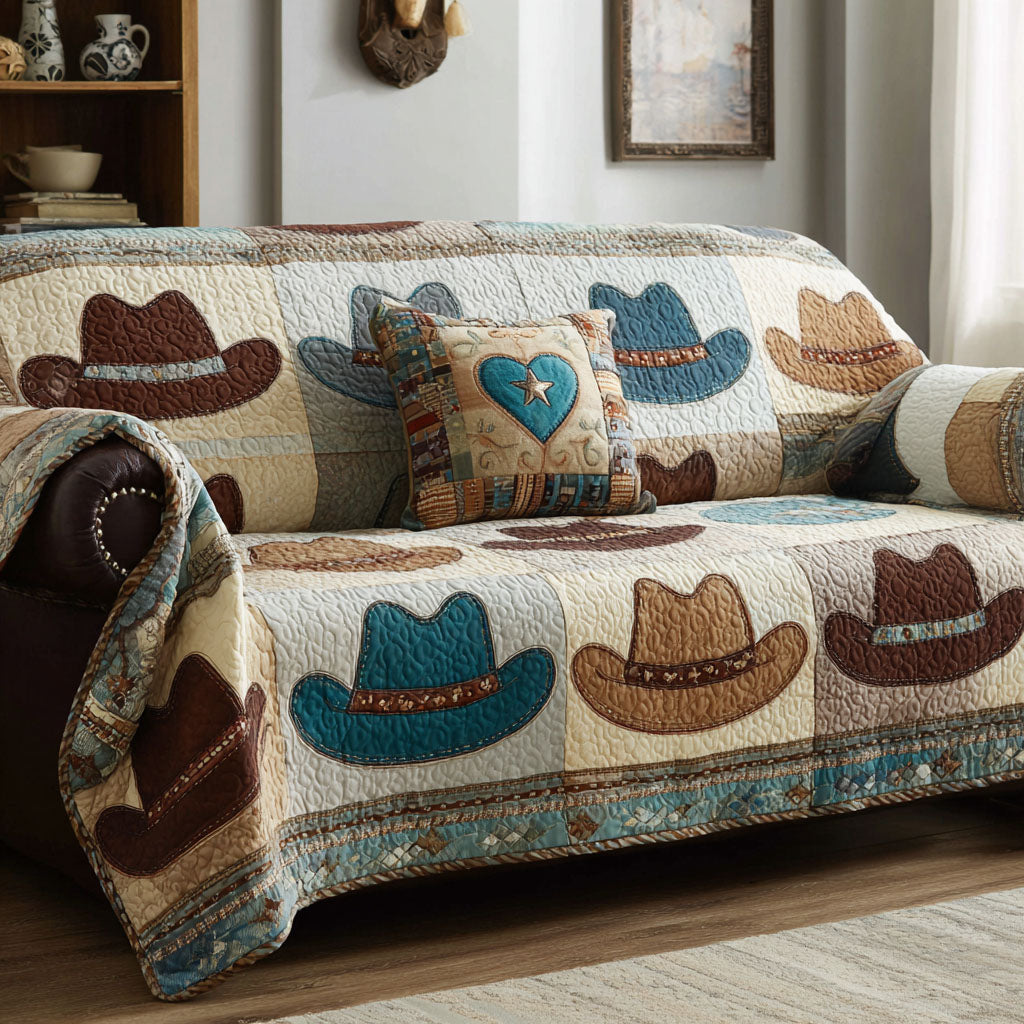 Western Comfort Quilted Sofa Cover Couch Cushion Covers Cowboy Christmas Presents