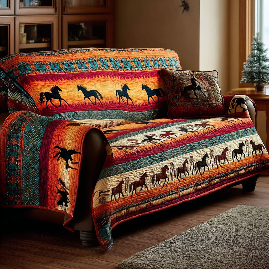 Western Drift Quilted Sofa Cover Sofa Saver Covers Horsey Christmas Gifts