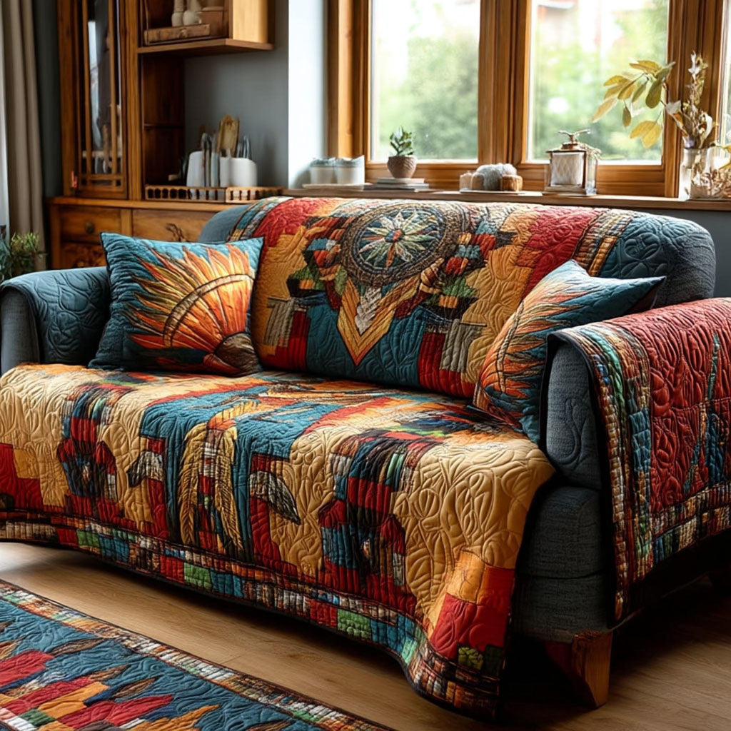 Where Feathers Rest Quilted Sofa Cover The Best Slipcovers Native American Made Gift