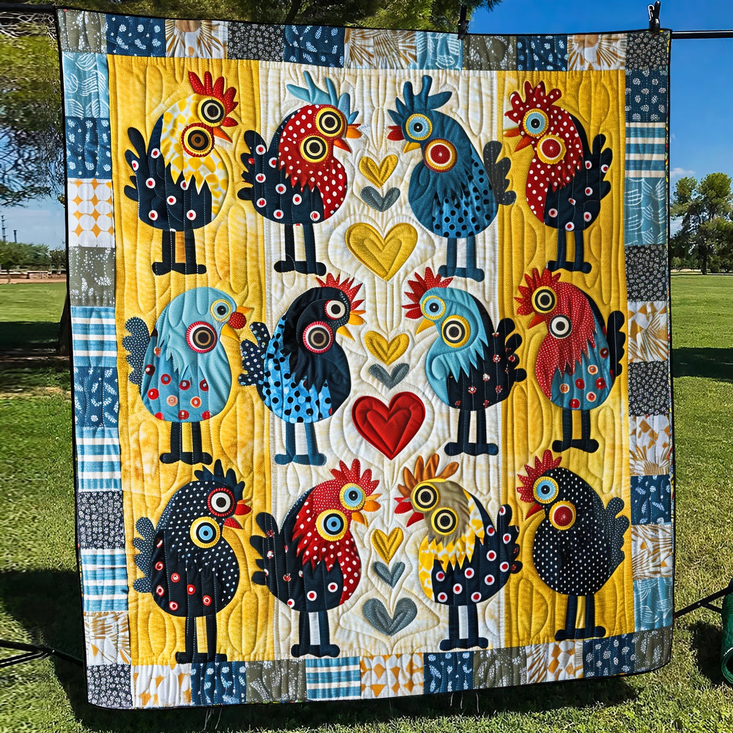 Whimsical Chicks Quilted Blanket Good Bed Sheet Sets Presents For Chicken Lovers