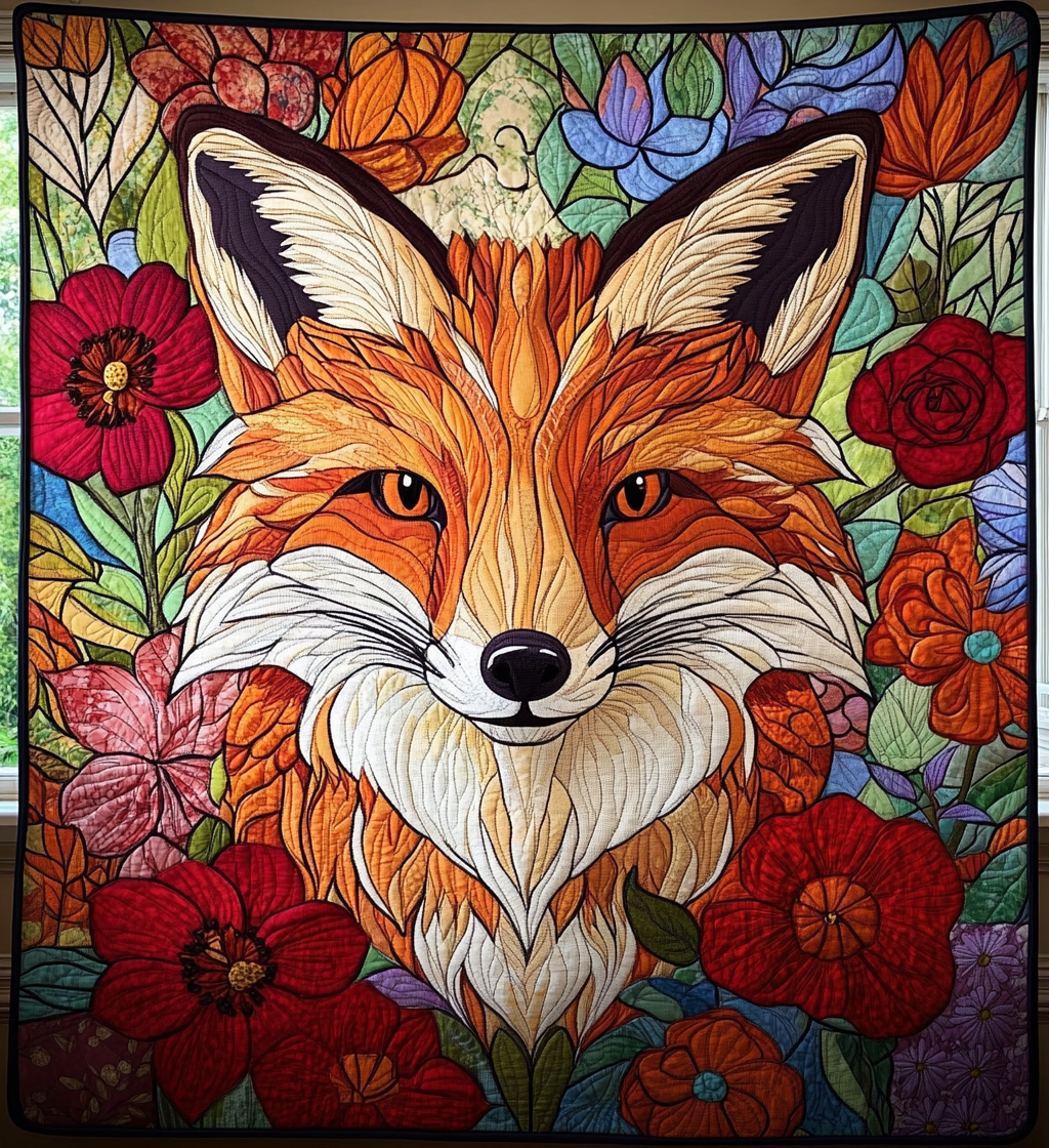 Whimsical Fox Quilted Blanket Best King Bed Sheets Father'sDay Present Ideas