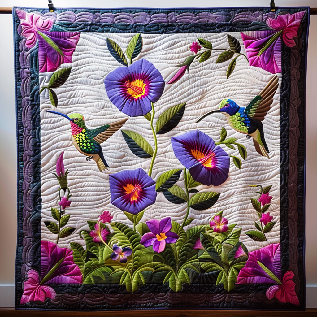Whimsical Hummingbird Quilted Blanket Bedsheet Comforter Set Best Hummingbird Related Gifts