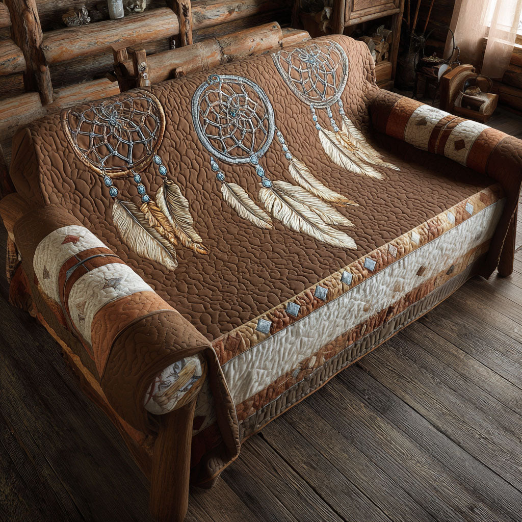 Whispering Feathers Quilted Sofa Cover The Best Couch Slipcovers Native American Made Gifts