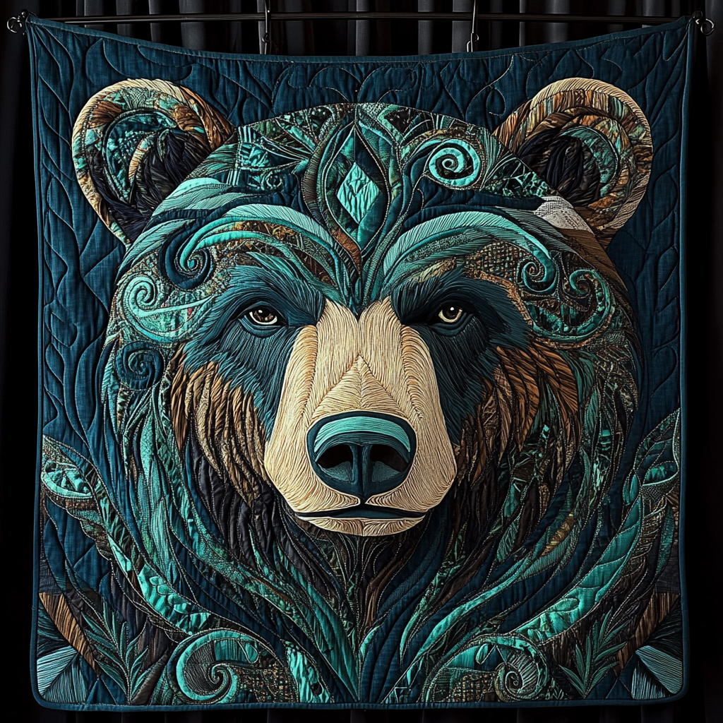 Whispering Woods Bear Quilted Blanket King Comforter Sets Gifts For Dad Who Wants Nothing