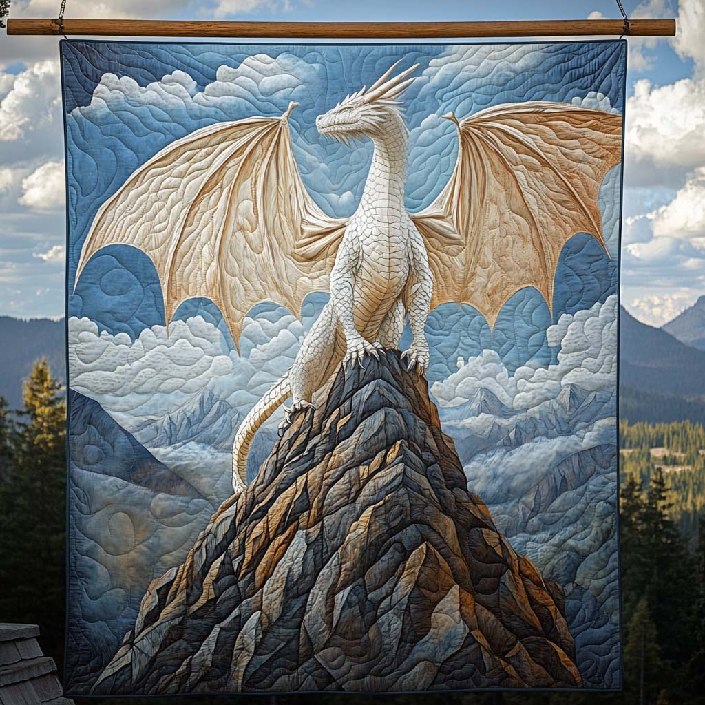 Whitefire Quilted Blanket Best Comforter Sets Best Gift For Dragon Lovers