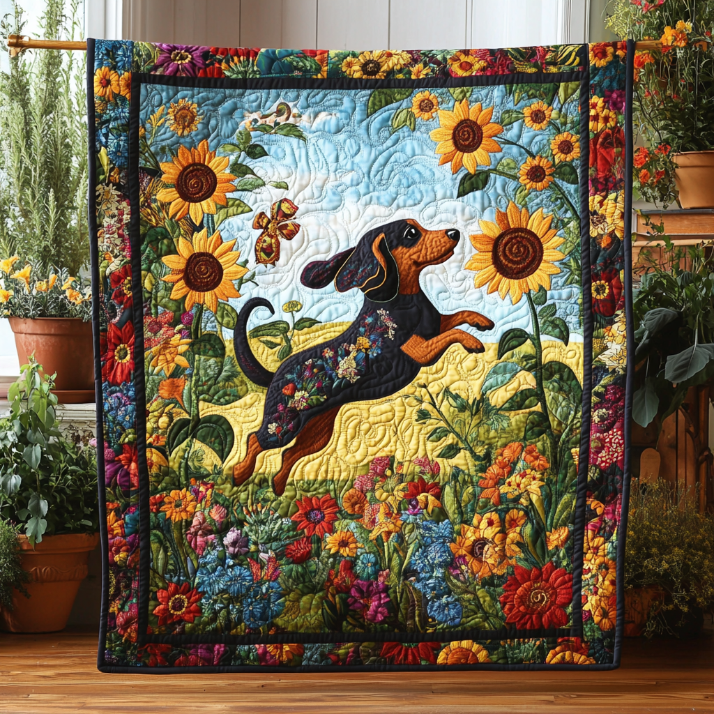 Wiggly Weiner Wonders Quilted Blanket Best King Bed Sheets Sausage Dog Gifts For Her