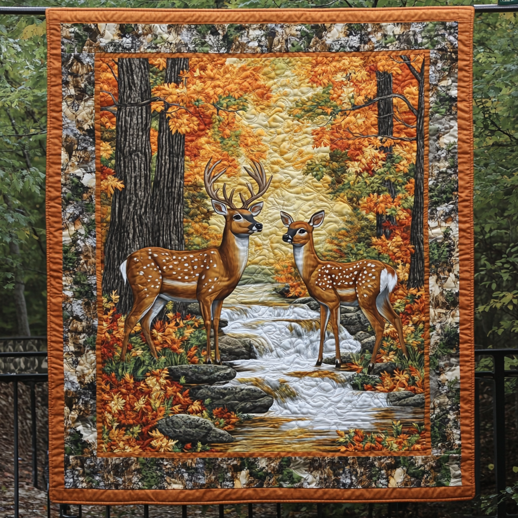 Wild Frontier Quilted Blanket Cover Bed Set Cool Gifts For Deer Hunters