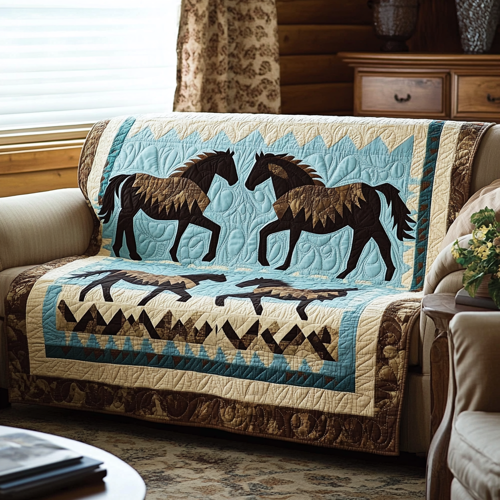 Wild Harmony Quilted Sofa Cover Holiday Couch Covers Western Gifts For Men