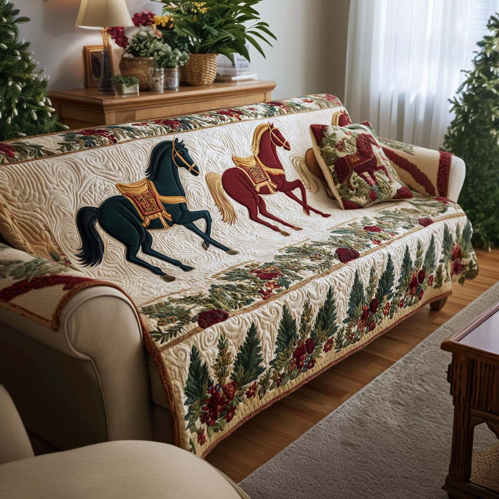 Wild Meadow Quilted Sofa Cover The Best Sofa Covers Christmas Gifts For Horse Trainers