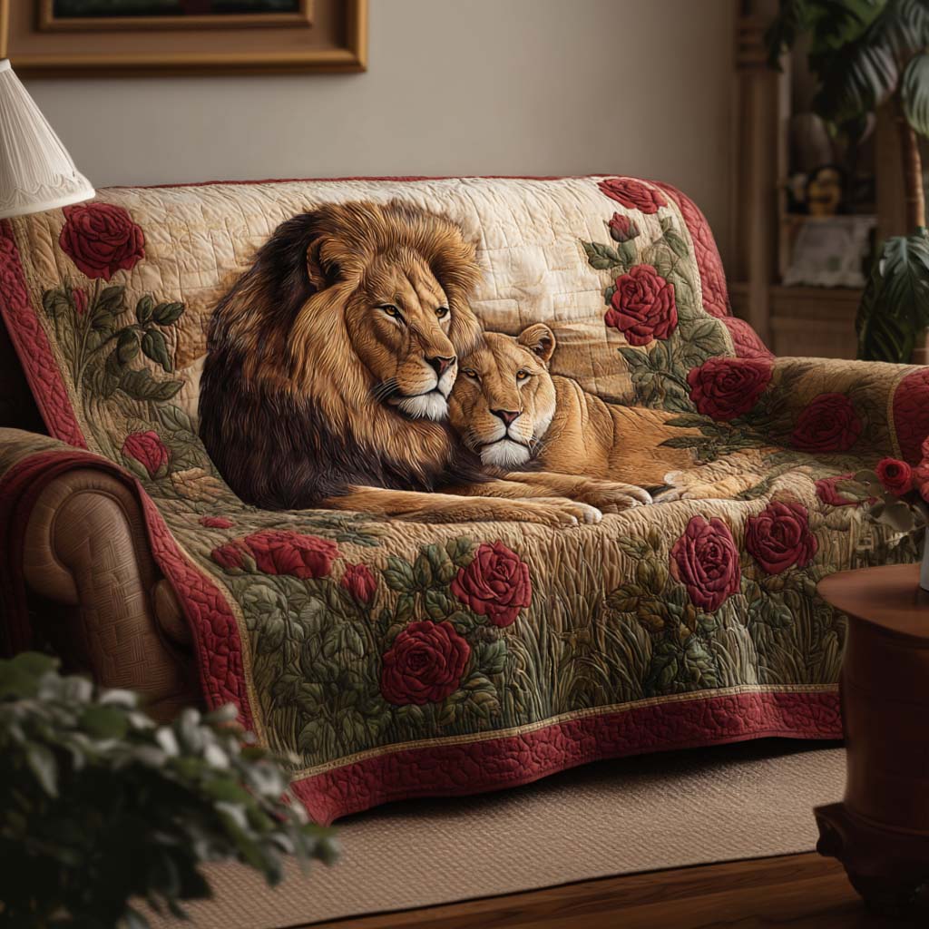 Wild Pair Quilted Sofa Cover Couch Cover Sofa Lion Gifts For Men