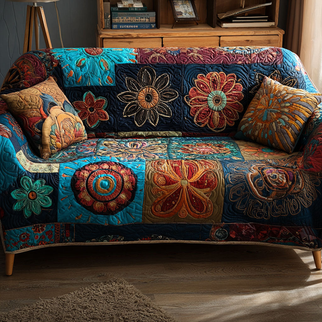 Wild Soul Path Quilted Sofa Cover Home Decorattions Hippie Style Gifts
