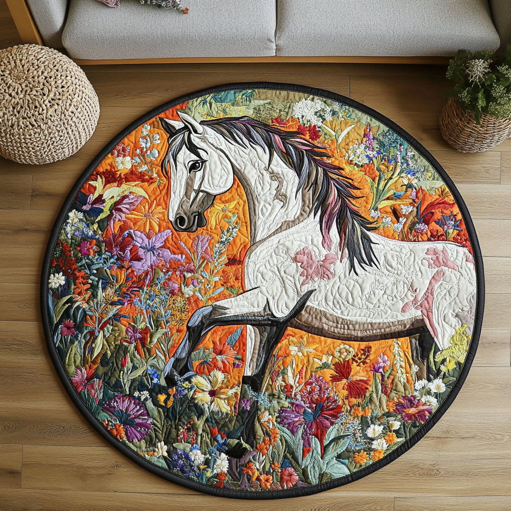 Wild Spots Quilted Round Mat Front Entryway Ideas Best Gifts For Horse Riders