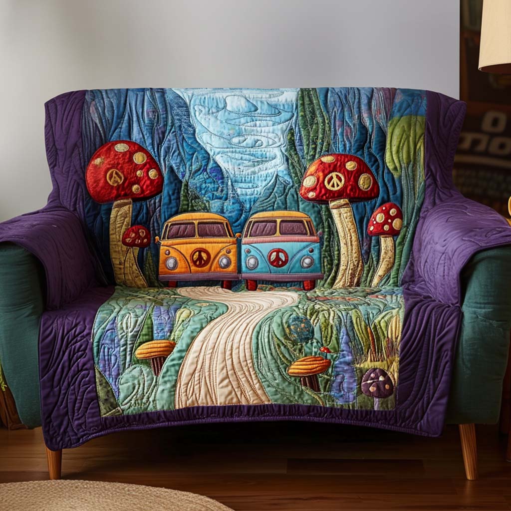 Wild Wander Quilted Sofa Cover Living Room Decor Gifts For Hippie Guys
