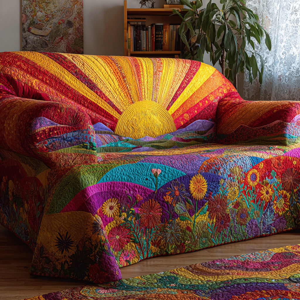 Wildflower Dawn Quilted Sofa Cover Couch Protector Gifts For Family