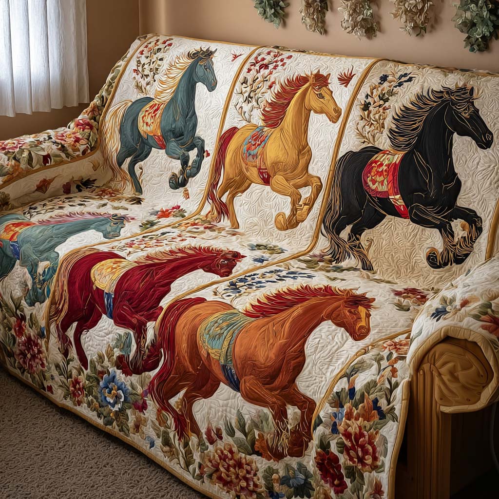 Wind Runner Quilted Sofa Cover Sofa Furniture Slip Covers Gifts For Horse Racing Fans