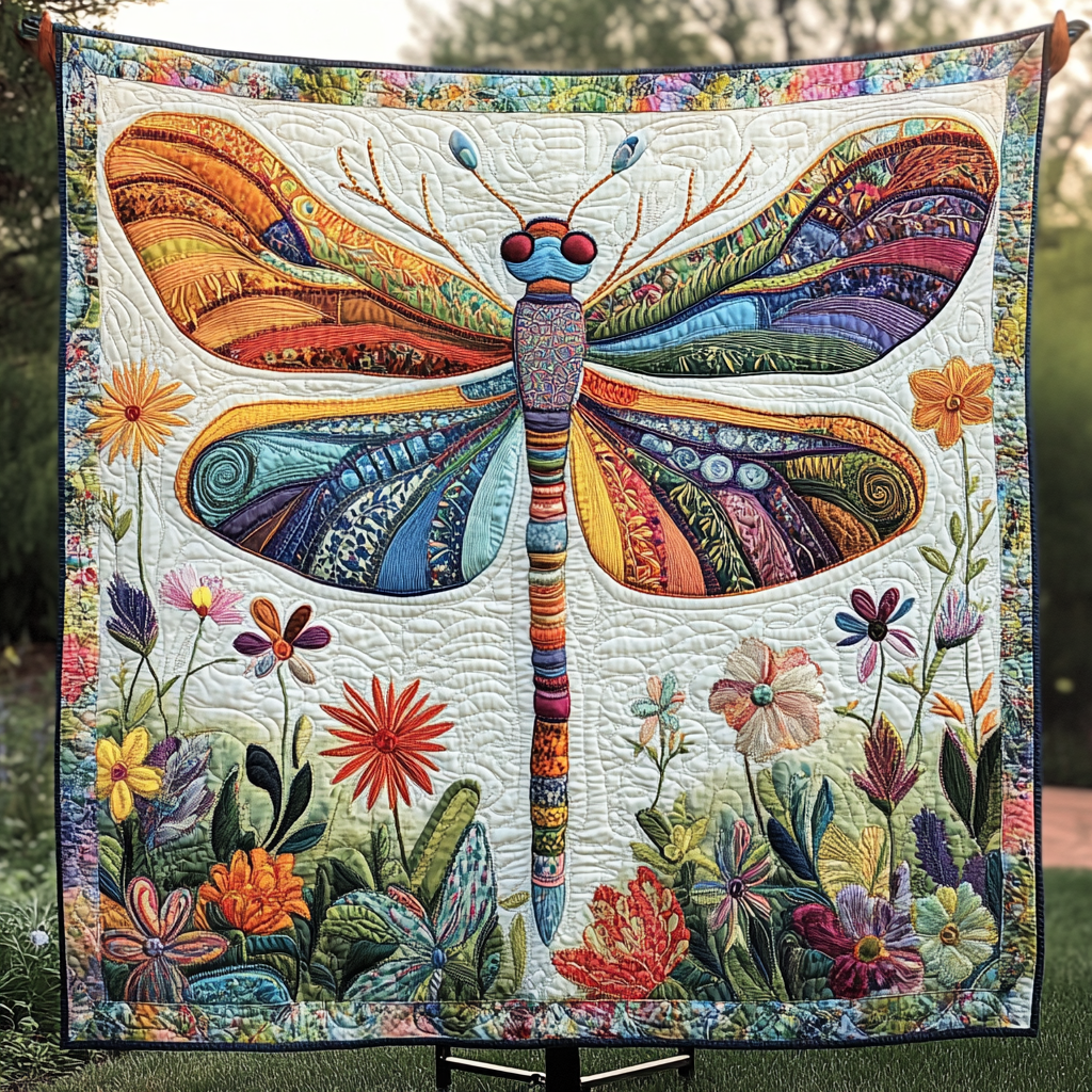 Wings of Serenity Quilted Blanket Best King Sheet Set Dragonfly Gift Items
