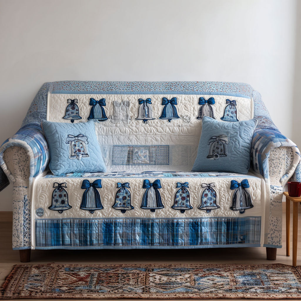 Winter Bells Quilted Sofa Cover Furniture Covers Great Christmas Ideas Presents
