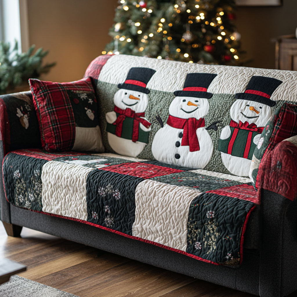 Winter Cheer Quilted Sofa Cover Santa Sofa Cover Gift Idea For Mother In Law