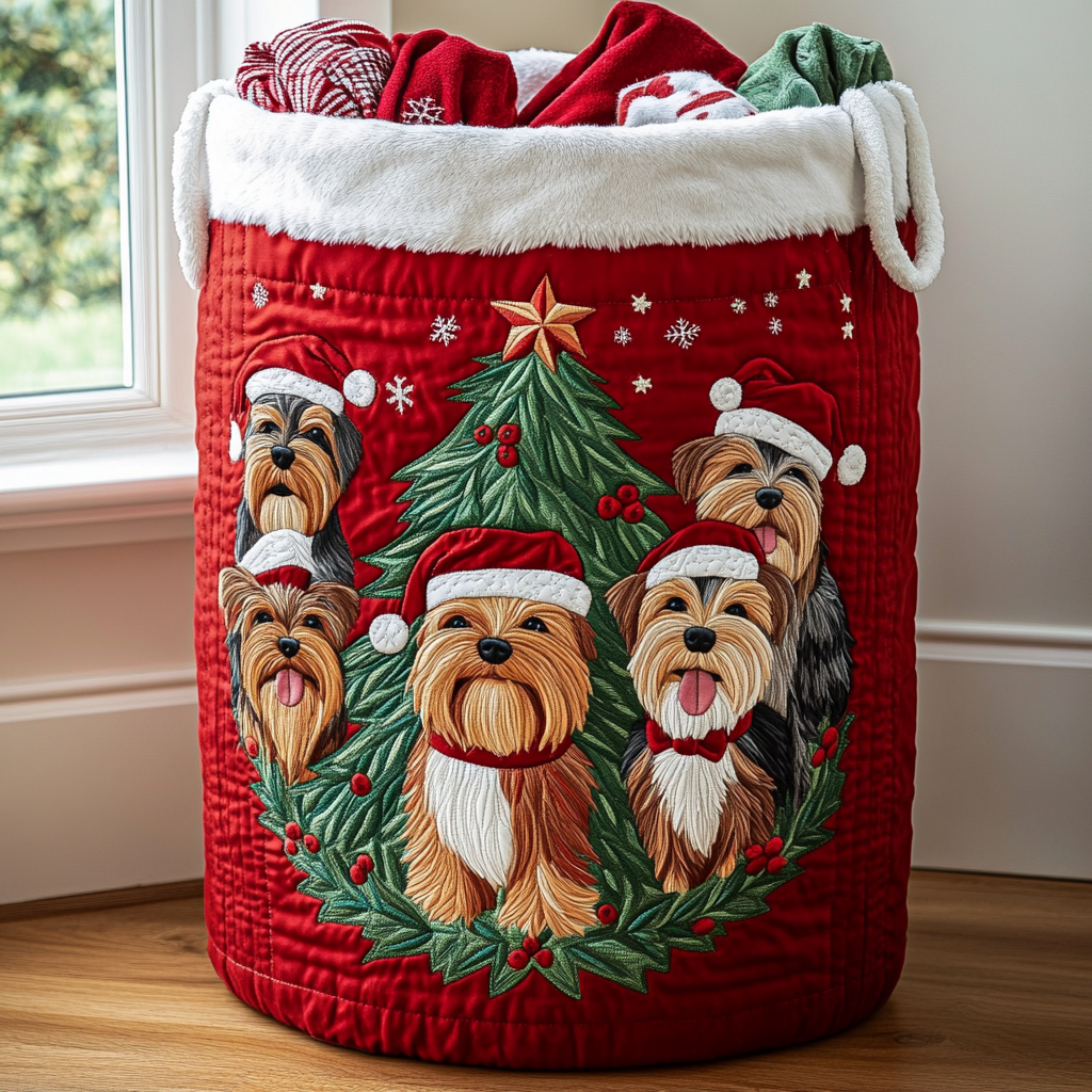 Winter Friends Quilted Laundry Basket Luxury Quilted Laundry Basket for Elegant Interiors
