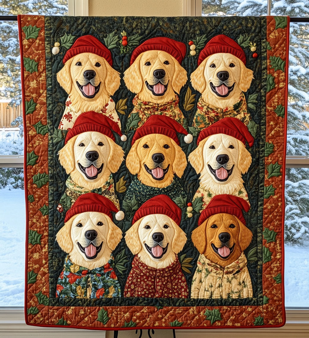 Winter Golden Wonders Quilted Blanket Bedroom Xmas Decor Good Christmas Gifts