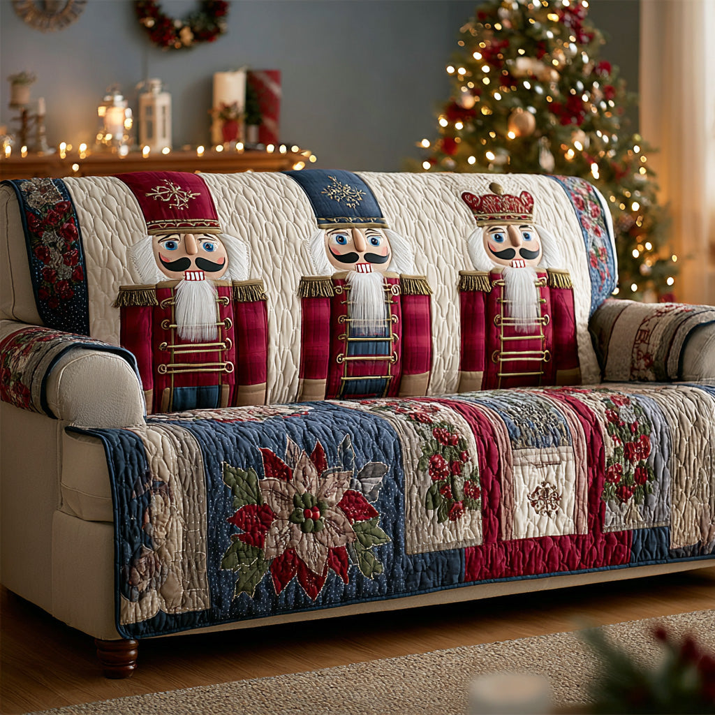 Winter Nutcracker Quilted Sofa Cover Christmas Decor Christmas Present Ideas