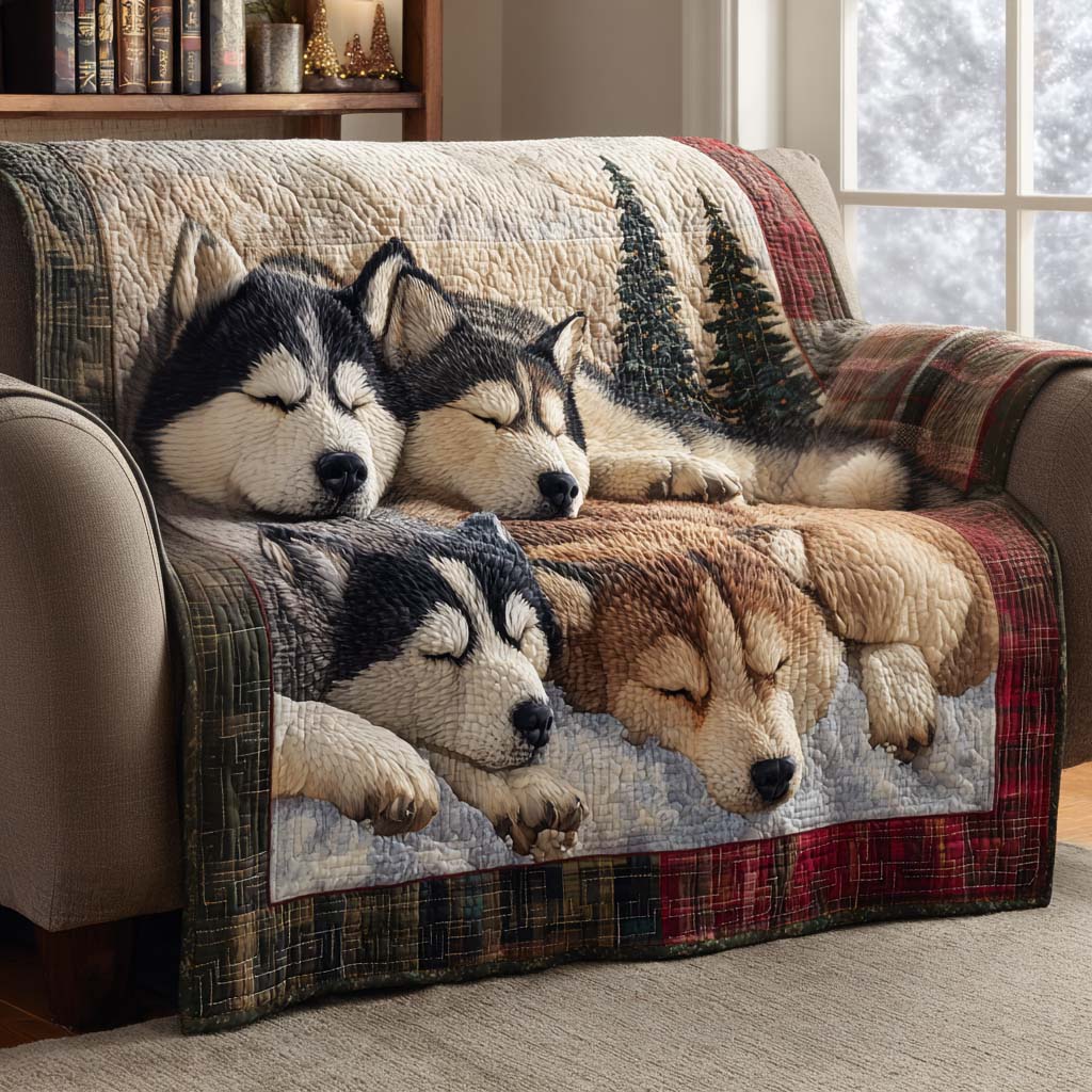 Winter Pack Slumber Quilted Sofa Cover Holiday Living Decorations Good Gifts For Dog Owners