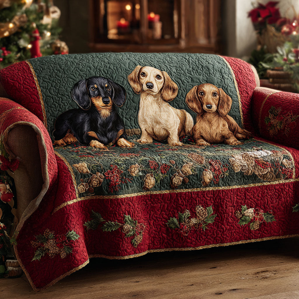 Winter Pup Harmony Quilted Sofa Cover Living Area Decor Ideas Family Christmas Present Ideas