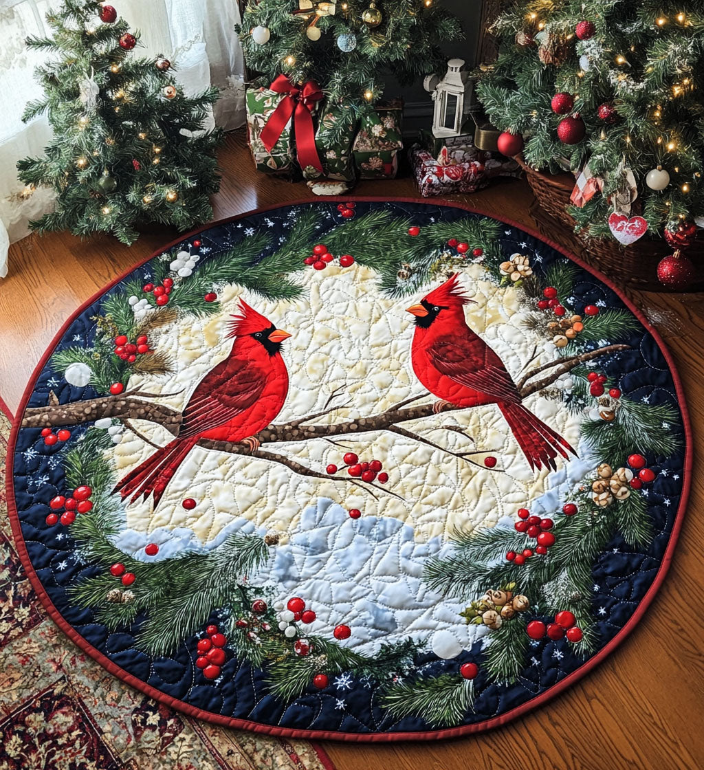 Winter Whimsy Quilted Round Mat Home Front Door Design Deer Gifts For Friends
