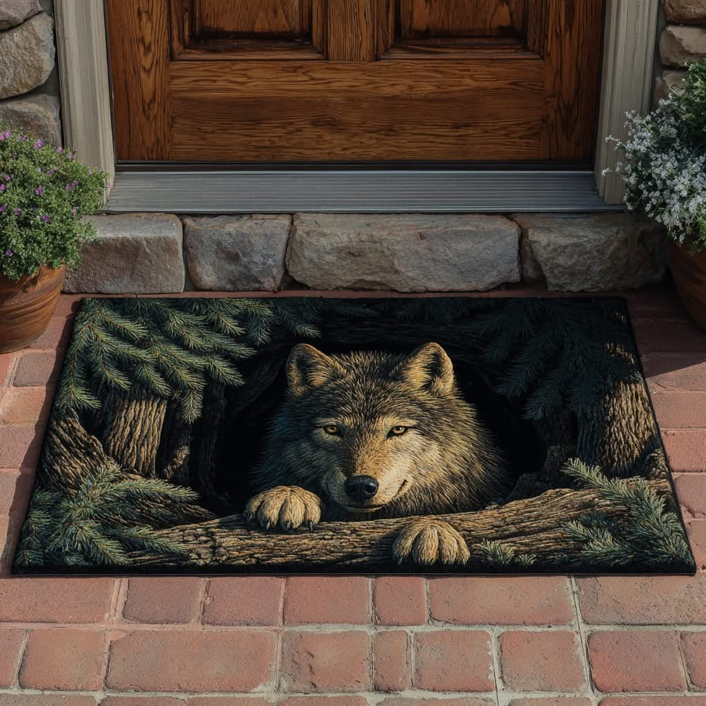 Wolf Ancient Den Doormat Animal Welcome Mat Unique Gifts For Wolf Lovers
