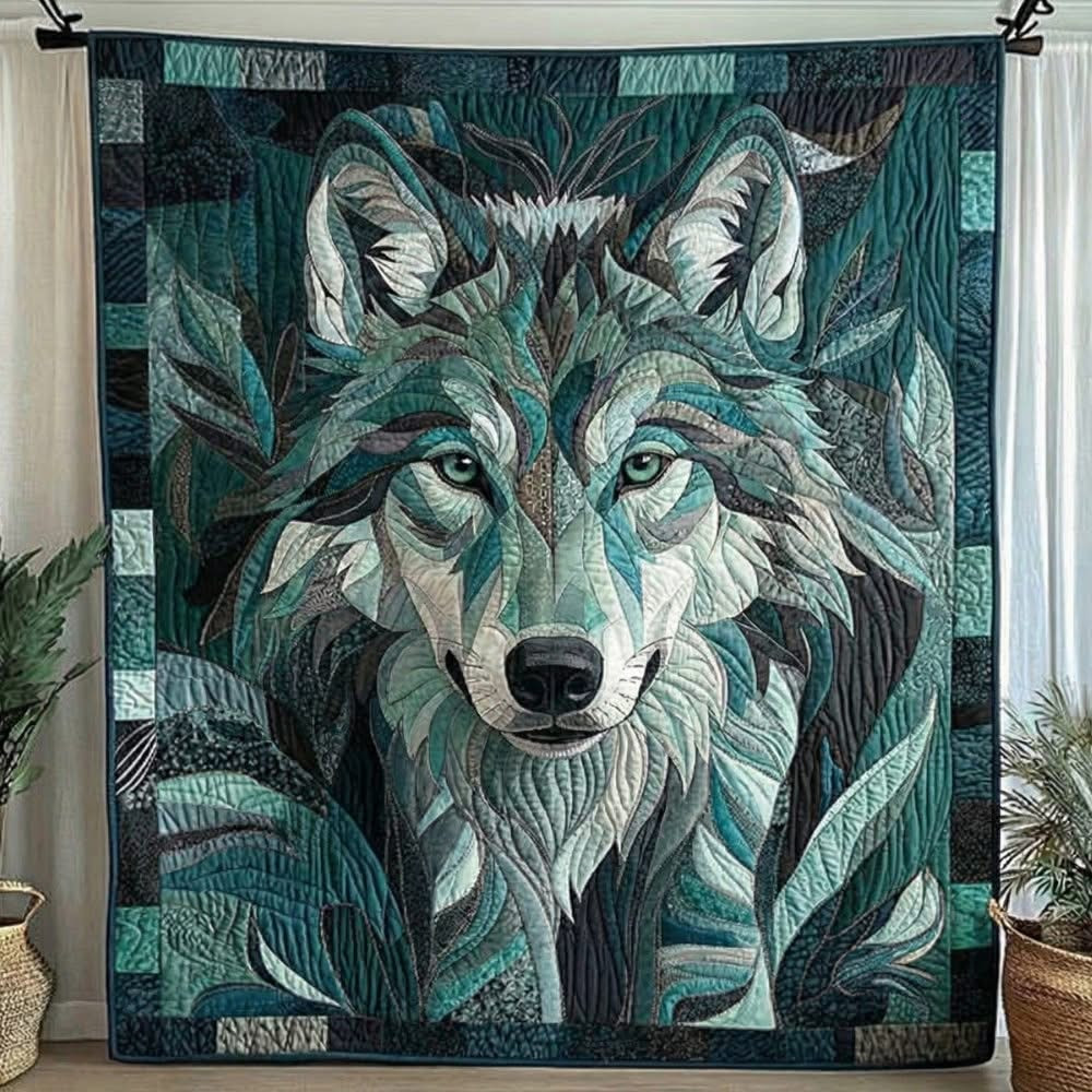 Wolf Quilt Blanket Native American Themed Blanket Unique Gifts For Wolf Lovers