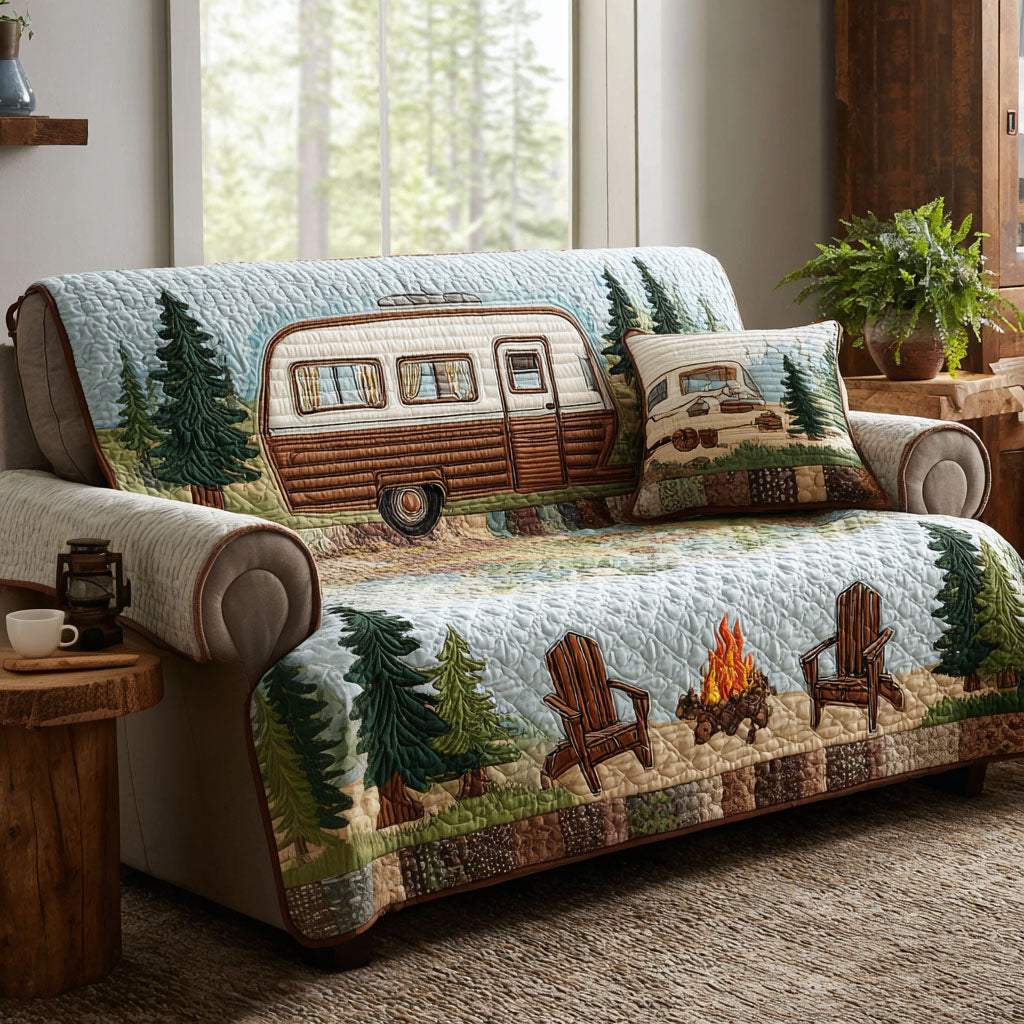 Woodland Camper Quilted Sofa Cover Family Room Ideas Mothers Day Gift Ideas Last Minute