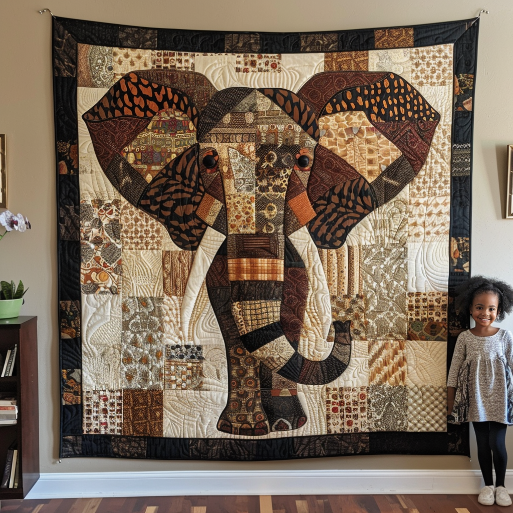 Woodland Harmony Elephant Quilted Blanket Good Bed Sheet Sets Unique Father's Day Gifts