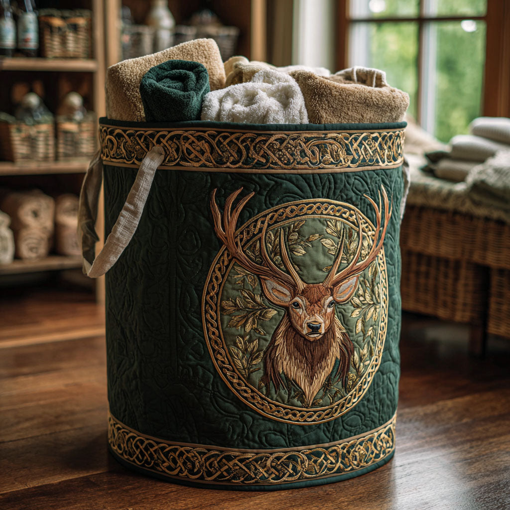 Woodland Monarch Quilted Laundry Basket Premium Quilted Laundry Bin Gift for Every Household